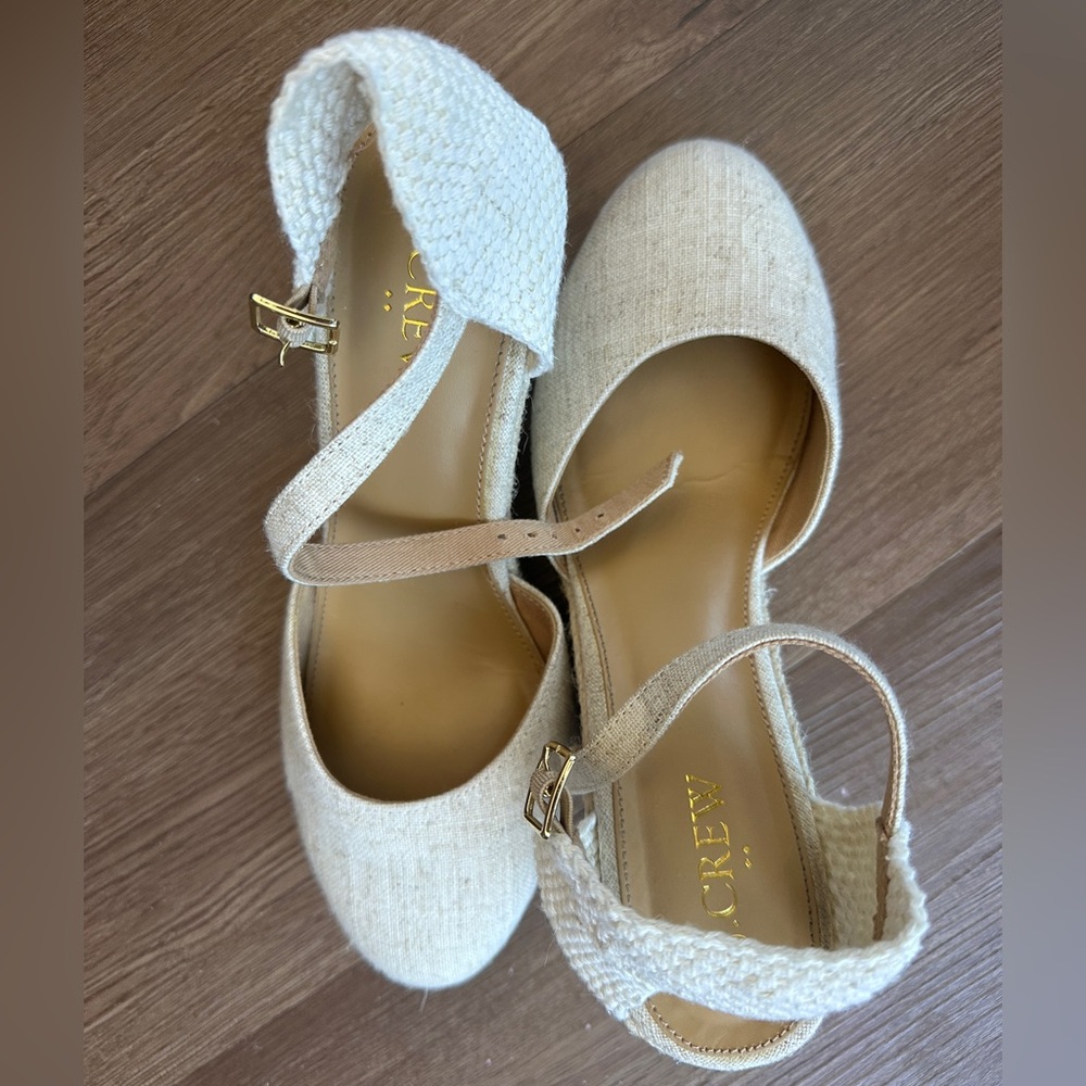J. Crew Cream and Gold Espadrille Women's Shoes - Size 7.5 - Never Worn